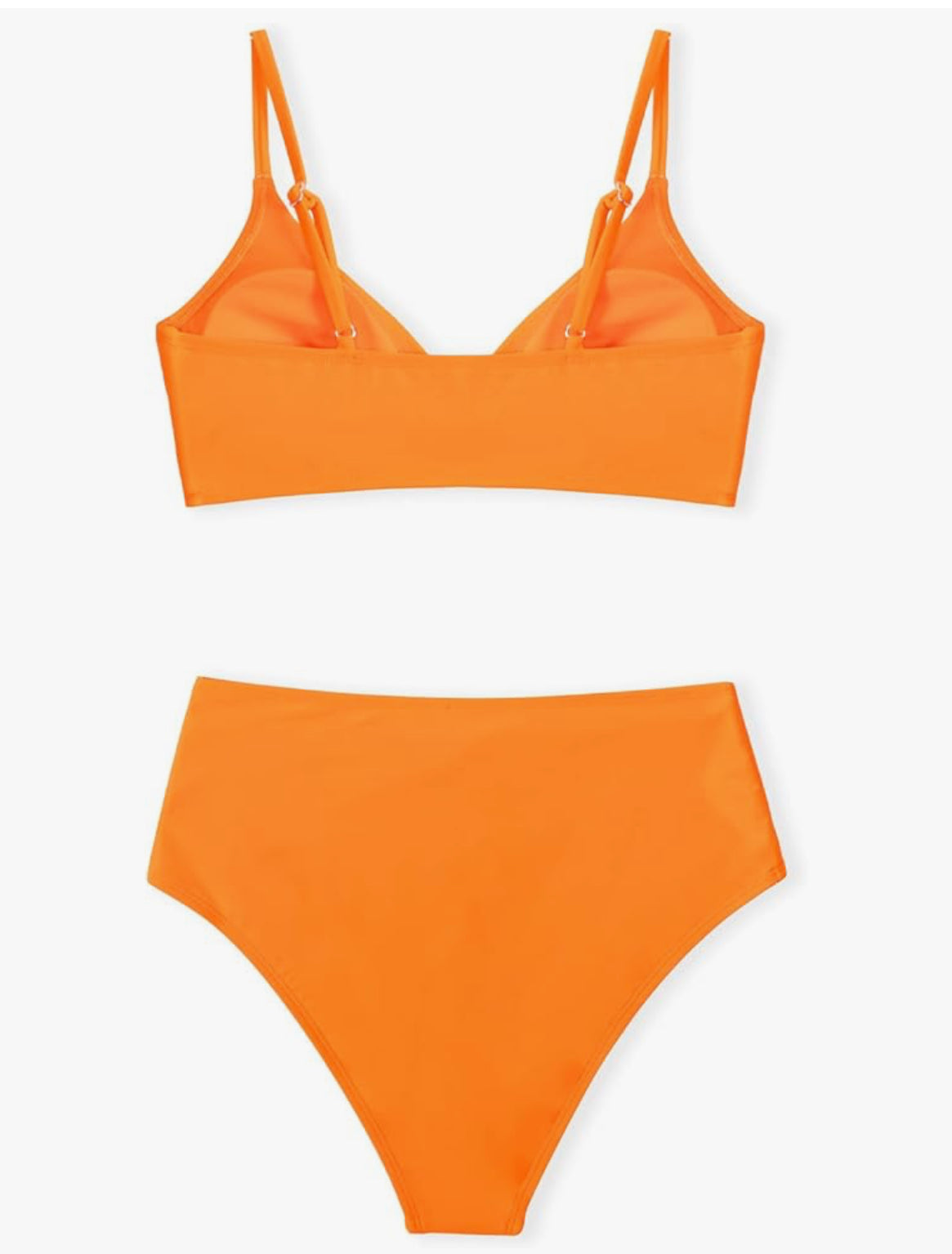 Women's Twist Front High Waisted Bikini Set V Neck Padded Two Pieces Bathing Suits Swimsuits
