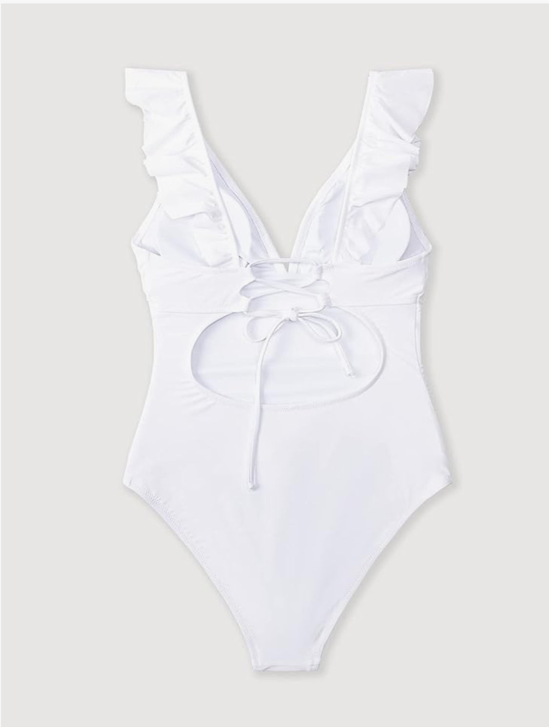 Women's One Piece Swimsuit Ruffled Lace Up Beach Swimwear Tummy Control Bathing Suit Swimming Costume