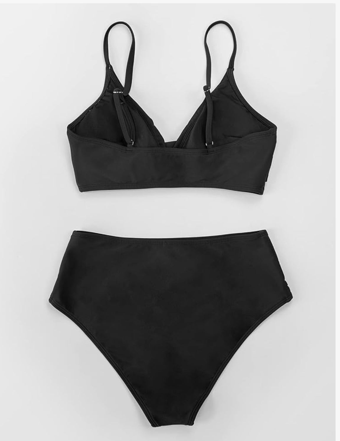 Women's Twist Front High Waisted Bikini Set V Neck Padded Two Pieces Bathing Suits Swimsuits
