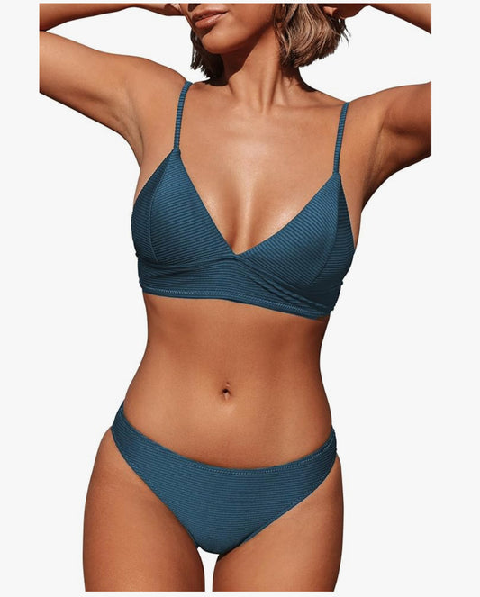 Women's Bikini Set Sexy Lace Up Triangle Bikini Two Piece Swimwear Bathing Suits