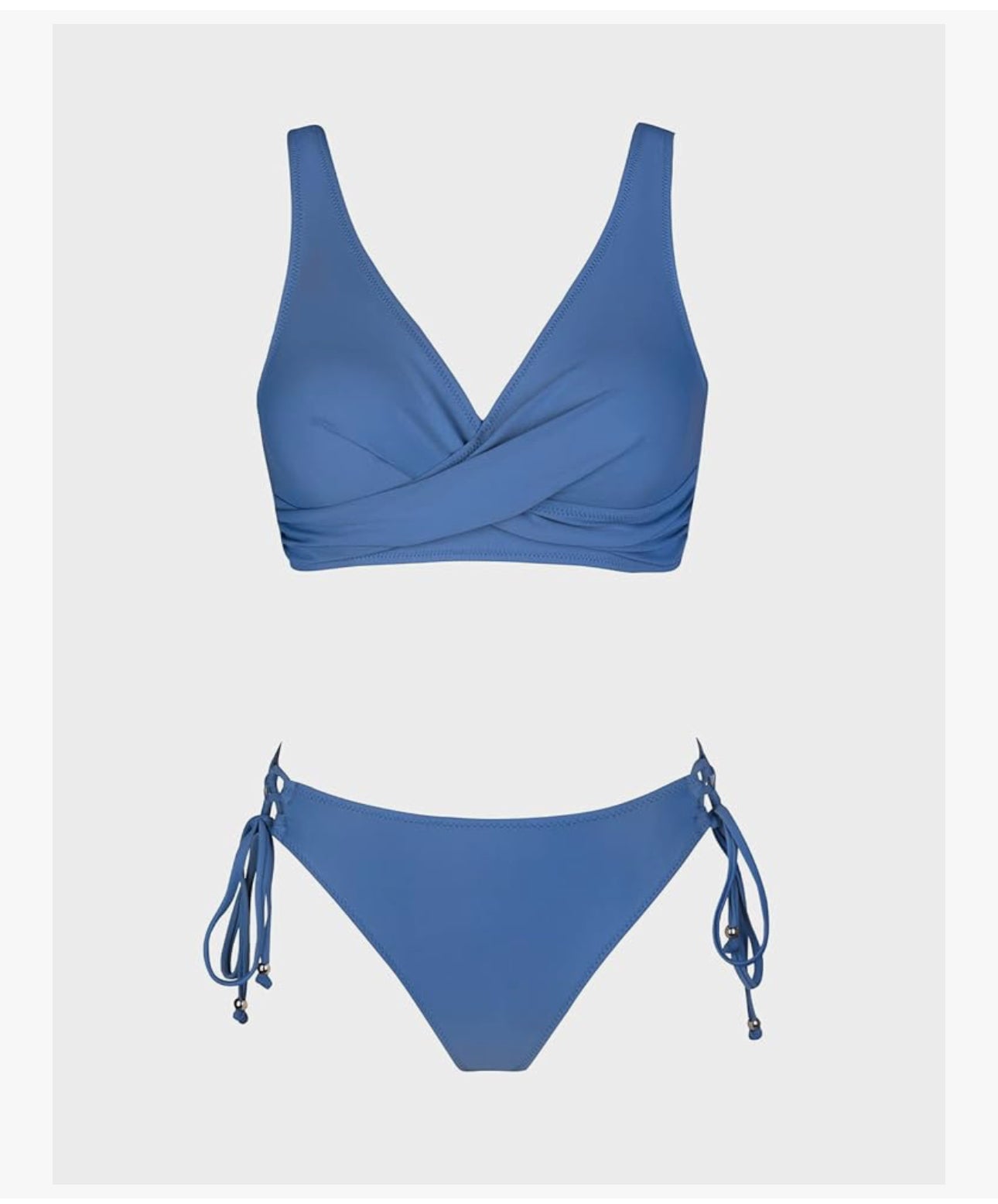 Women's Bikini Set Twist Front Tie Side Bikini Swimsuit Two Piece Swimwear Bathing Suits