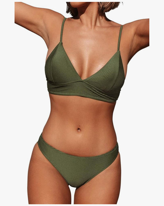 Women's Bikini Set Sexy Lace Up Triangle Bikini Two Piece Swimwear Bathing Suits